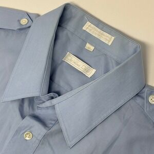 Vintage Christian Dior Monsieur Men's XL Blue Epaulet Military Shirt Korea